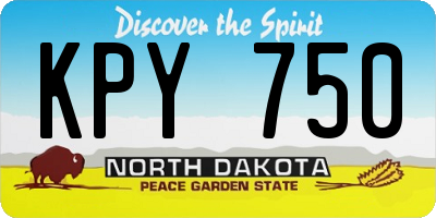 ND license plate KPY750