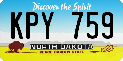 ND license plate KPY759