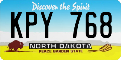 ND license plate KPY768