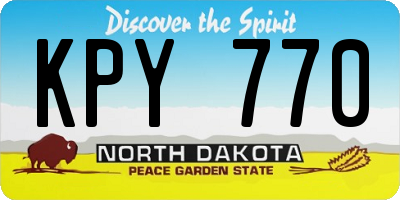 ND license plate KPY770