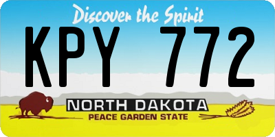 ND license plate KPY772