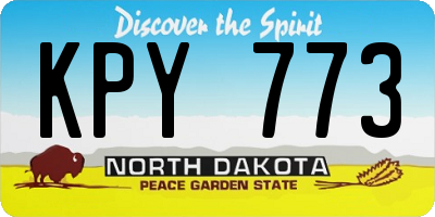ND license plate KPY773