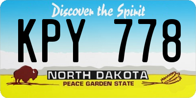 ND license plate KPY778