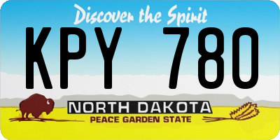 ND license plate KPY780
