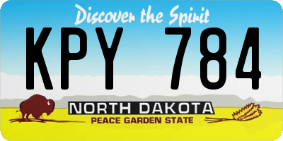 ND license plate KPY784