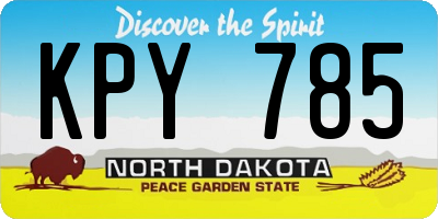 ND license plate KPY785