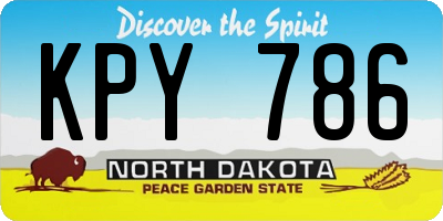 ND license plate KPY786