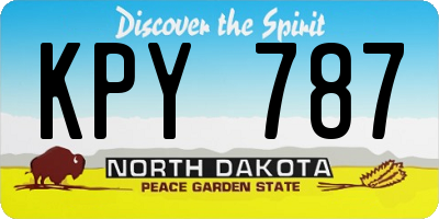 ND license plate KPY787