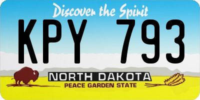 ND license plate KPY793
