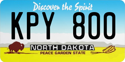 ND license plate KPY800