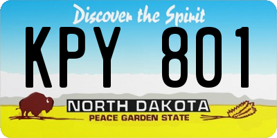 ND license plate KPY801