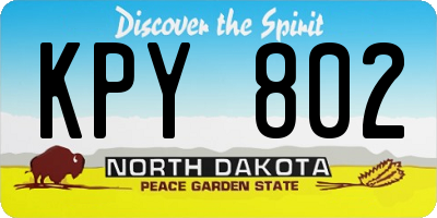 ND license plate KPY802