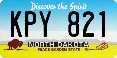 ND license plate KPY821