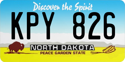 ND license plate KPY826