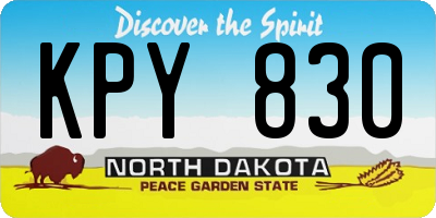 ND license plate KPY830