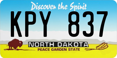 ND license plate KPY837