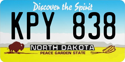 ND license plate KPY838