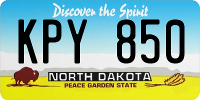 ND license plate KPY850