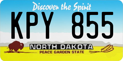 ND license plate KPY855