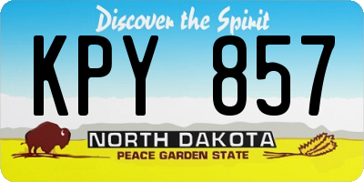 ND license plate KPY857