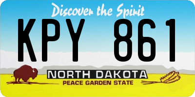 ND license plate KPY861