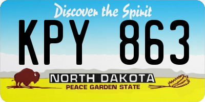 ND license plate KPY863