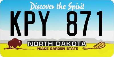 ND license plate KPY871