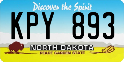ND license plate KPY893