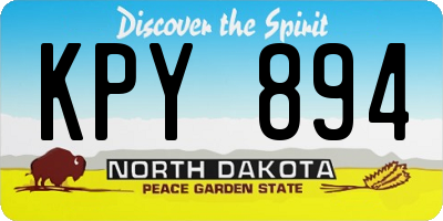 ND license plate KPY894