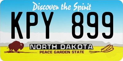ND license plate KPY899