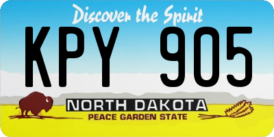ND license plate KPY905
