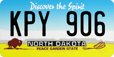 ND license plate KPY906