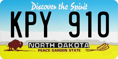ND license plate KPY910
