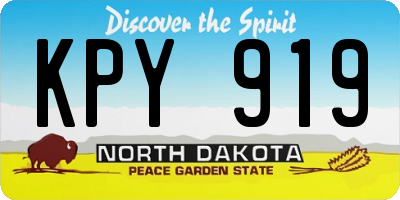 ND license plate KPY919