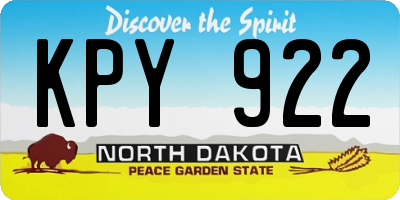 ND license plate KPY922