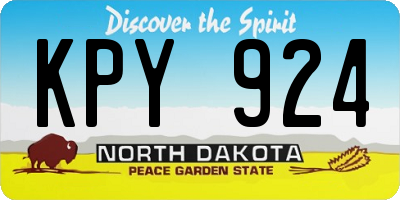 ND license plate KPY924
