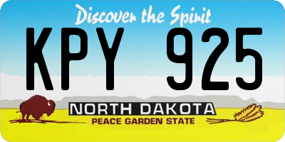 ND license plate KPY925