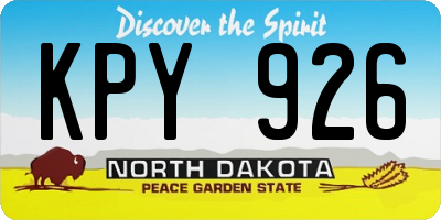 ND license plate KPY926