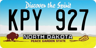 ND license plate KPY927