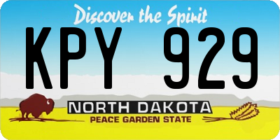 ND license plate KPY929