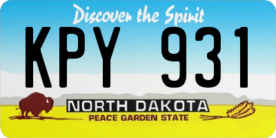 ND license plate KPY931