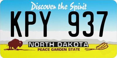 ND license plate KPY937