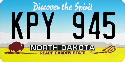 ND license plate KPY945