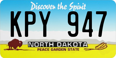 ND license plate KPY947