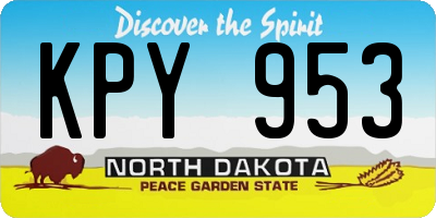 ND license plate KPY953