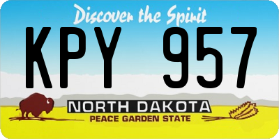 ND license plate KPY957