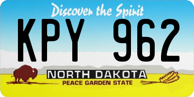 ND license plate KPY962