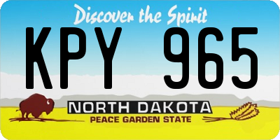 ND license plate KPY965