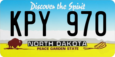 ND license plate KPY970
