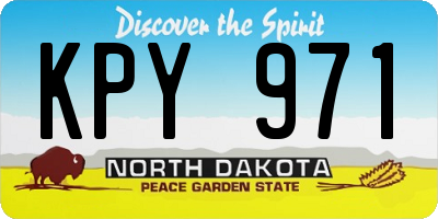 ND license plate KPY971